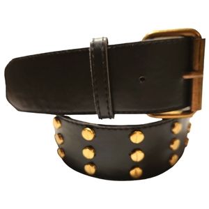 BELT S/M BLACK WIDE STUDDED GRUNGE BELT